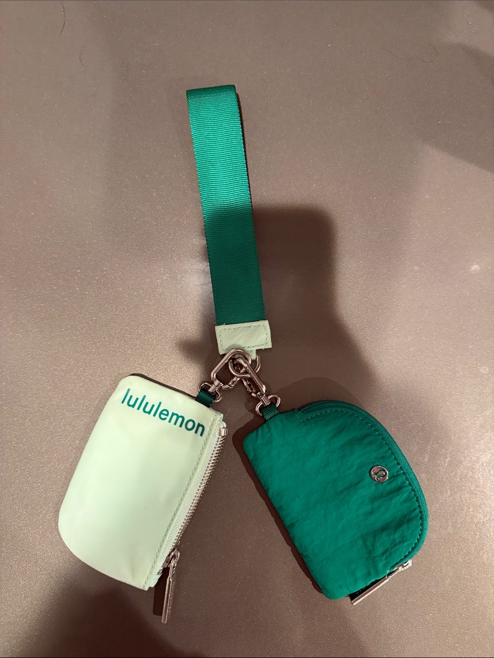 lululemon Mint & Green Dual Pouch Wristlet